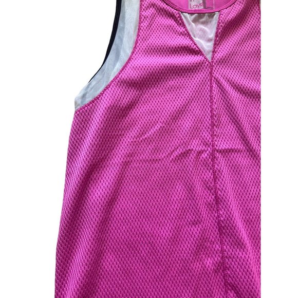 LUCKY IN LOVE Pink Mesh Panel Tank Top Sz S NEW - Picture 5 of 5